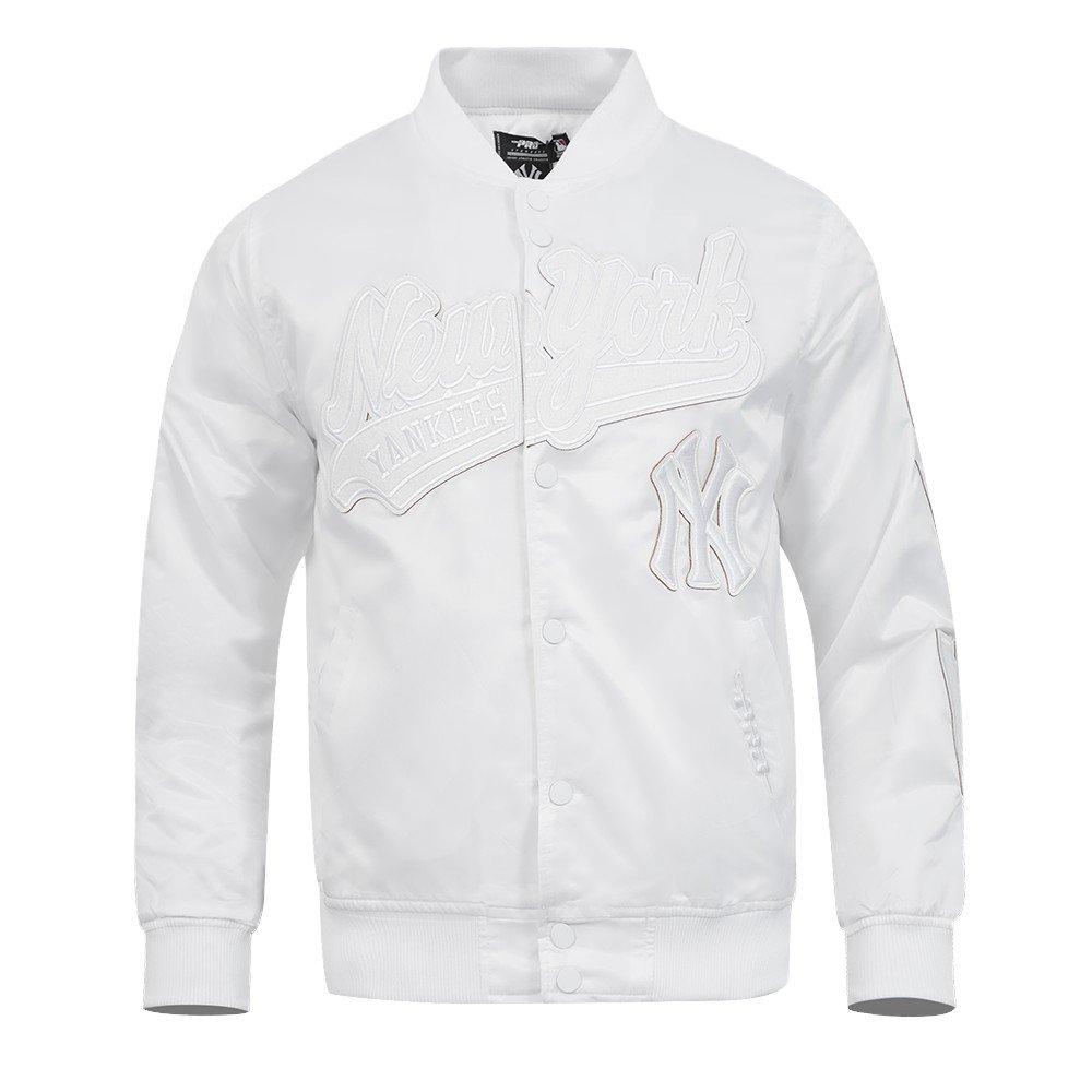 Pro Standard Men's MLB New York Yankees White Out Satin Jacket - WHITE